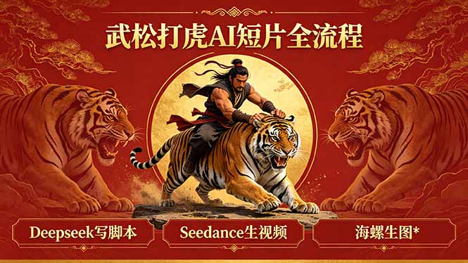 武松打虎AI短片全流程：Deepseek写脚本+Seedance生视频+海螺生图亿创资源网_优质资源分享平台_一站式资源获取亿创资源网 | 优质资源分享平台_一站式资源获取