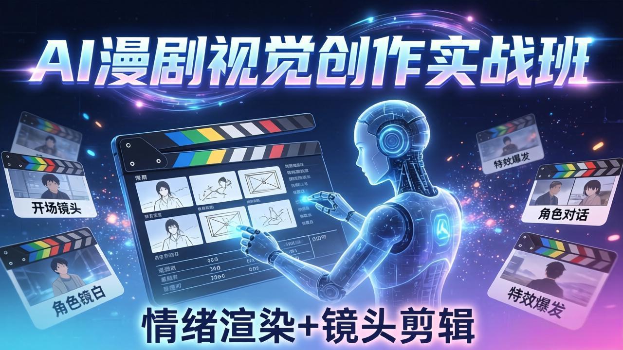 AI漫剧视觉导演思维实战班，从脚本到成片全掌握，分镜设计情绪渲染一站学会亿创资源网_优质资源分享平台_一站式资源获取亿创资源网 | 优质资源分享平台_一站式资源获取