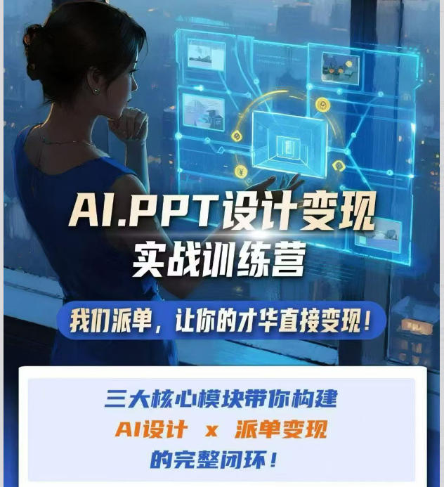 AI+PPT设计变现实战训练营，我们派单，让你的才华直接变现，三大核心模块带你构建Al设计x派单变现的完整闭环亿创资源网_优质资源分享平台_一站式资源获取亿创资源网 | 优质资源分享平台_一站式资源获取