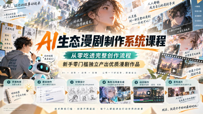 AI生态漫剧制作系统课程，从零吃透完整创作流程，新手零门槛独立产出优质漫剧作品亿创资源网_优质资源分享平台_一站式资源获取亿创资源网 | 优质资源分享平台_一站式资源获取