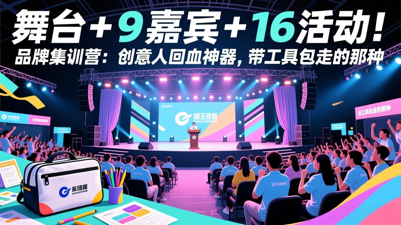舞台 + 9 嘉宾 + 16 活动!品牌集训营:创意人回血神器,带工具包走的那种亿创资源网_优质资源分享平台_一站式资源获取亿创资源网 | 优质资源分享平台_一站式资源获取