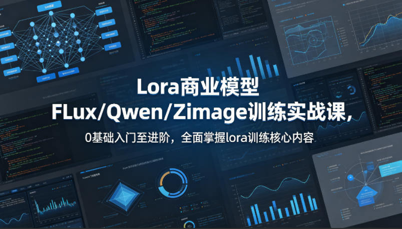 系统性学习Lora商业模型FLux／Qwen／Zimage训练实战课，0基础入门至进阶，全面掌握lora训练核心内容亿创资源网_优质资源分享平台_一站式资源获取亿创资源网 | 优质资源分享平台_一站式资源获取