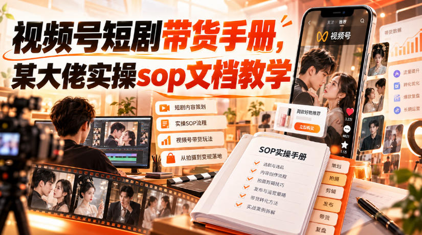 视频号短剧带货手册,某大佬实操sop文档教学亿创资源网_优质资源分享平台_一站式资源获取亿创资源网 | 优质资源分享平台_一站式资源获取