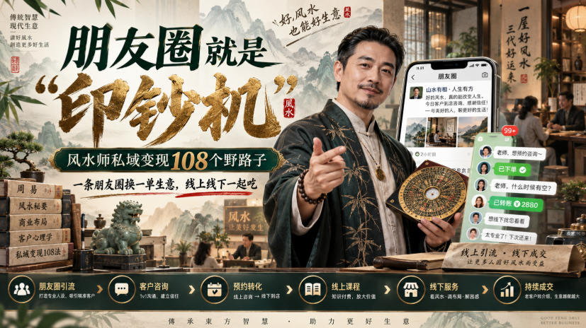 朋友圈就是“印钞机”，风水师私域变现108个野路子，一条朋友圈换一单生意，线上线下一起吃【文档】亿创资源网_优质资源分享平台_一站式资源获取亿创资源网 | 优质资源分享平台_一站式资源获取