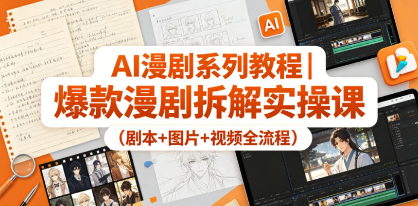 AI漫剧系列教程｜爆款漫剧拆解实操课（剧本+图片+视频全流程）亿创资源网_优质资源分享平台_一站式资源获取亿创资源网 | 优质资源分享平台_一站式资源获取