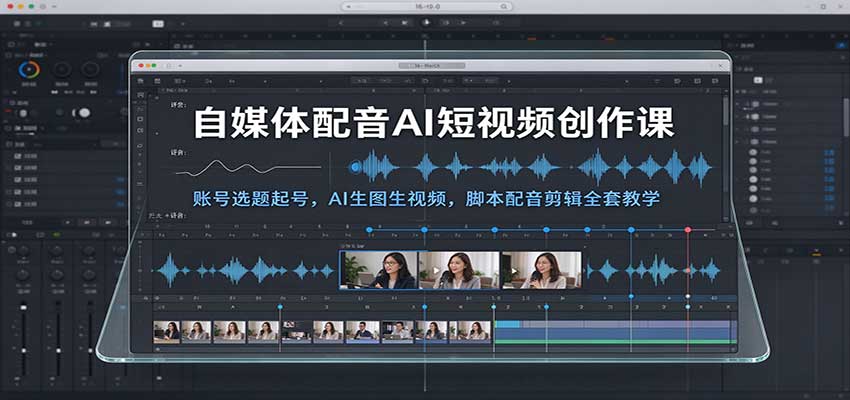 自媒体配音AI短视频创作课:账号选题起号,AI生图生视频,脚本配音剪辑全套教学亿创资源网_优质资源分享平台_一站式资源获取亿创资源网 | 优质资源分享平台_一站式资源获取