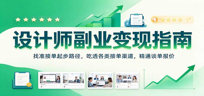 设计师副业变现指南：找准接单起步路径，吃透各类接单渠道，精通谈单报价亿创资源网_优质资源分享平台_一站式资源获取亿创资源网 | 优质资源分享平台_一站式资源获取
