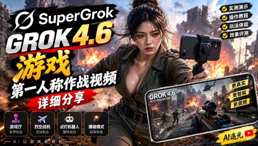 Grok 4.6也能做游戏？第一人称作战视频实测｜玩法详细讲解亿创资源网_优质资源分享平台_一站式资源获取亿创资源网 | 优质资源分享平台_一站式资源获取