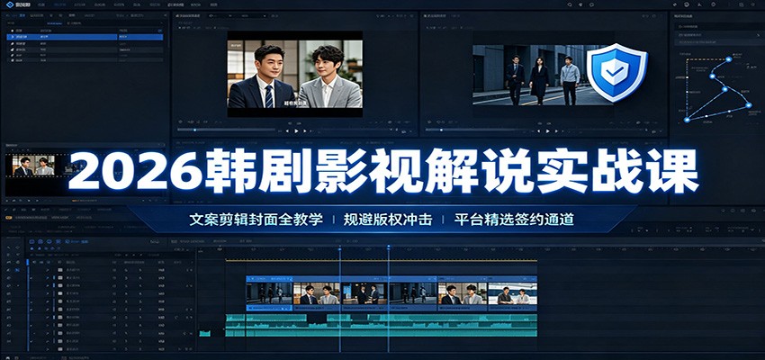 2026韩剧影视解说实战课:文案剪辑封面全教学,规避版权冲击平台精选签约通道亿创资源网_优质资源分享平台_一站式资源获取亿创资源网 | 优质资源分享平台_一站式资源获取