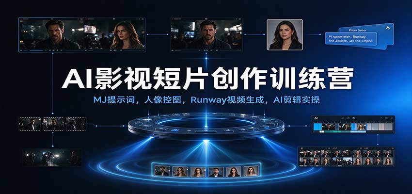 AI影视短片创作训练营：MJ提示词，人像控图，Runway视频生成，AI剪辑实操亿创资源网_优质资源分享平台_一站式资源获取亿创资源网 | 优质资源分享平台_一站式资源获取