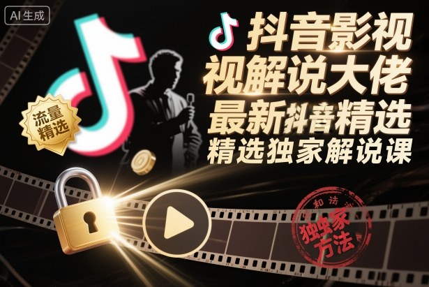 抖音影视解说大佬最新抖音进精选和独家方法，精选独家解说课（更新26年3月）亿创资源网_优质资源分享平台_一站式资源获取亿创资源网 | 优质资源分享平台_一站式资源获取