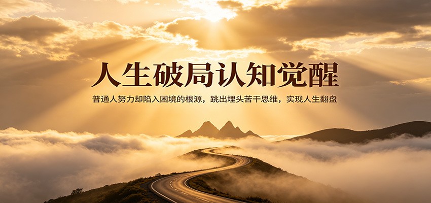 人生破局认知觉醒，普通人努力却陷入困境的根源，跳出埋头苦干思维，实现人生翻盘亿创资源网_优质资源分享平台_一站式资源获取亿创资源网 | 优质资源分享平台_一站式资源获取