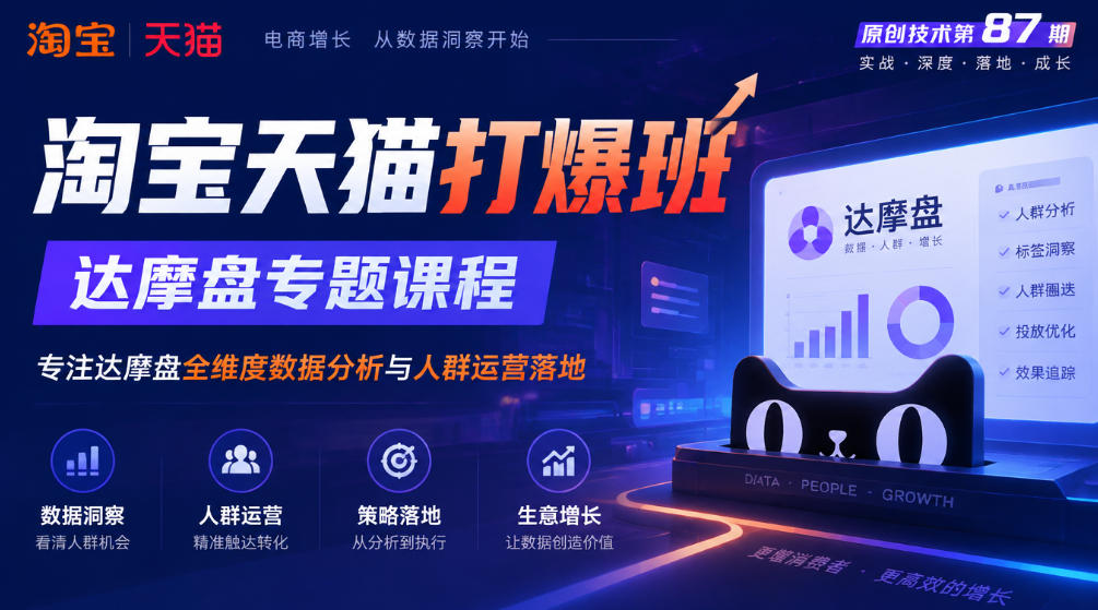 《淘宝天猫打爆班》原创技术第87期，达摩盘专题课程，专注达摩盘全维度数据分析与人群运营落地亿创资源网_优质资源分享平台_一站式资源获取亿创资源网 | 优质资源分享平台_一站式资源获取