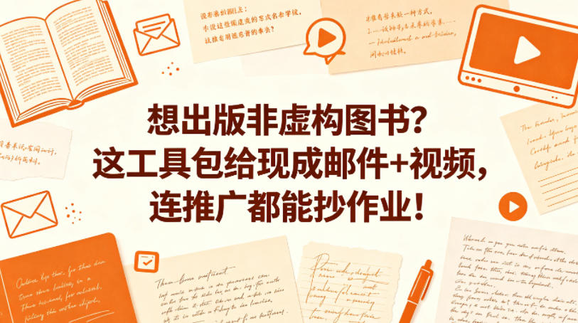想出版非虚构图书？这工具包给现成邮件+视频，连推广都能抄作业！【原创双语字幕】亿创资源网_优质资源分享平台_一站式资源获取亿创资源网 | 优质资源分享平台_一站式资源获取
