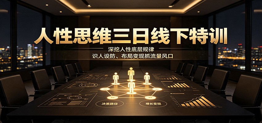 人性思维三日线下特训：深挖人性底层规律，识人设防、布局变现抓流量风口亿创资源网_优质资源分享平台_一站式资源获取亿创资源网 | 优质资源分享平台_一站式资源获取