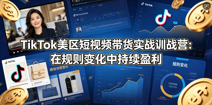 TikTok美区短视频带货实战训战营：在规则变化中持续盈利亿创资源网_优质资源分享平台_一站式资源获取亿创资源网 | 优质资源分享平台_一站式资源获取