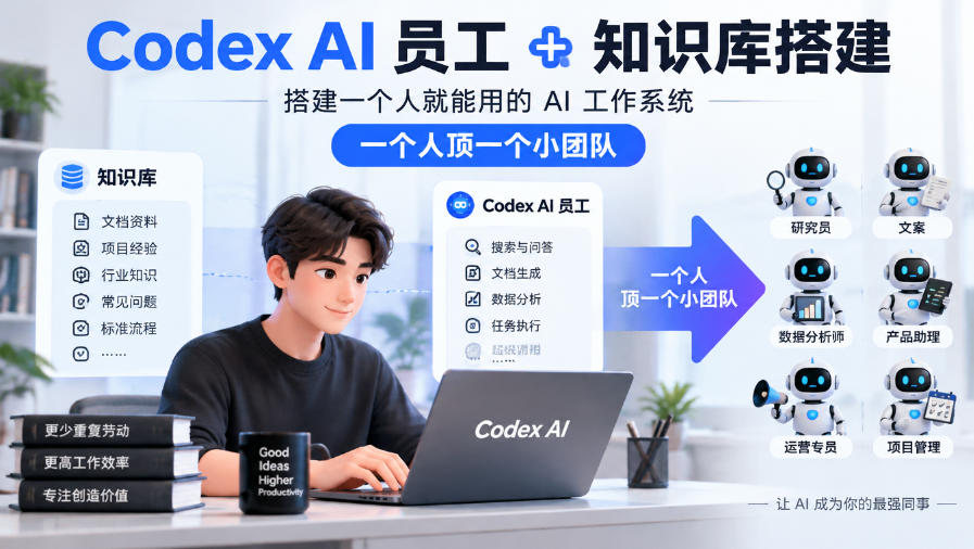 Codex AI员工+知识库搭建,搭建一个人就能用的AI工作系统,一个人顶一个小团队亿创资源网_优质资源分享平台_一站式资源获取亿创资源网 | 优质资源分享平台_一站式资源获取