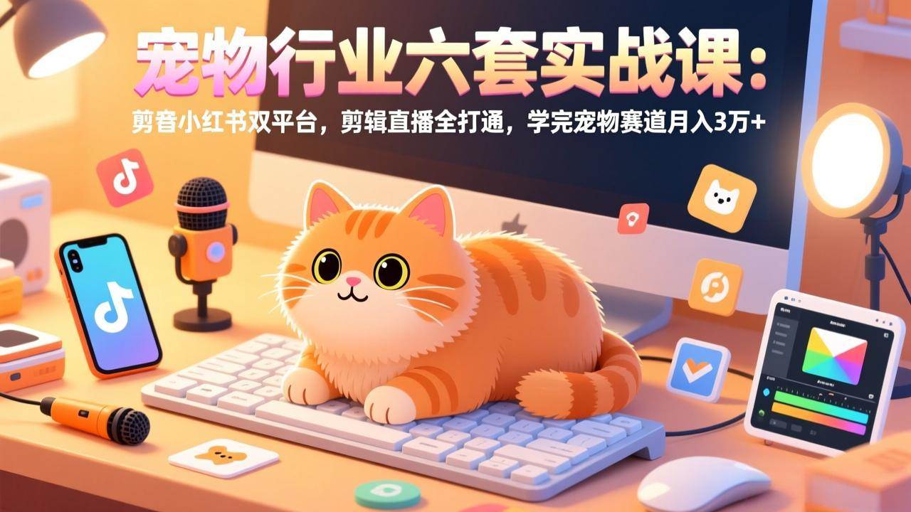 （17411期）宠物行业六套实战课：抖音小红书双平台，剪辑直播全打通，学完宠物赛道月入3万+亿创资源网_优质资源分享平台_一站式资源获取亿创资源网 | 优质资源分享平台_一站式资源获取