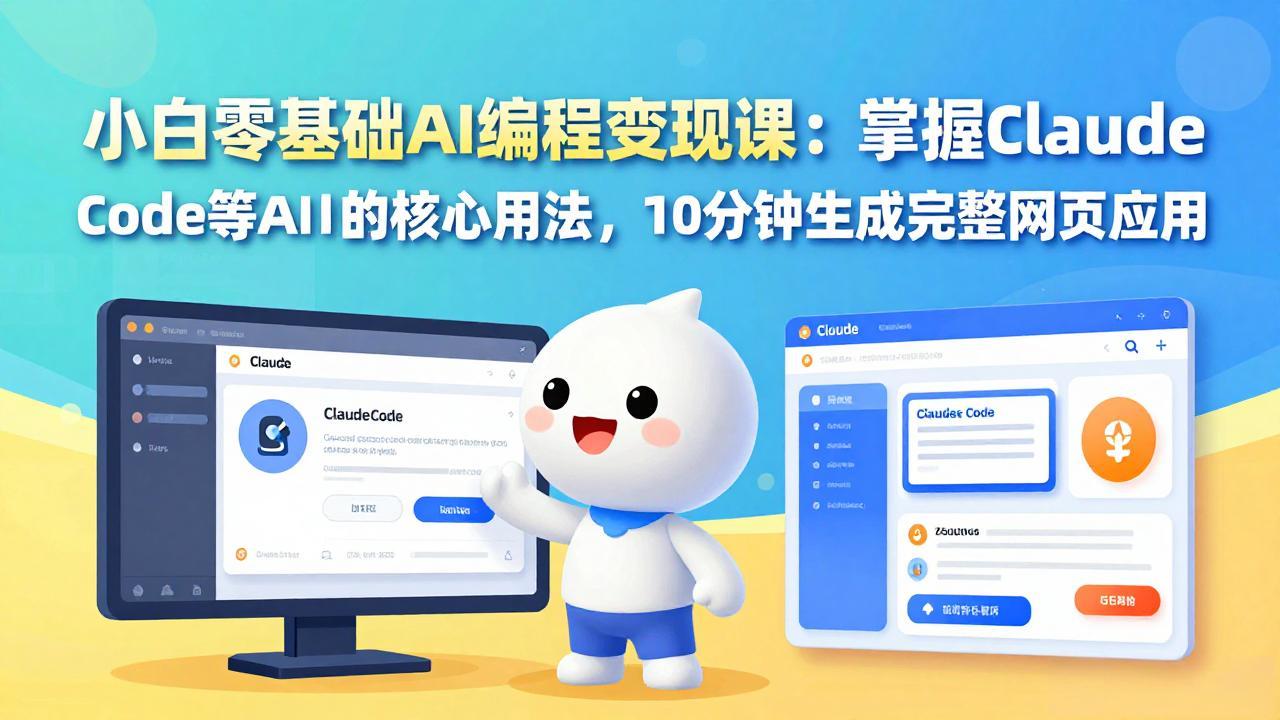 小白零基础AI编程变现课：掌握Claude Code等AI工具的核心用法，10分钟生成完整网页应用亿创资源网_优质资源分享平台_一站式资源获取亿创资源网 | 优质资源分享平台_一站式资源获取