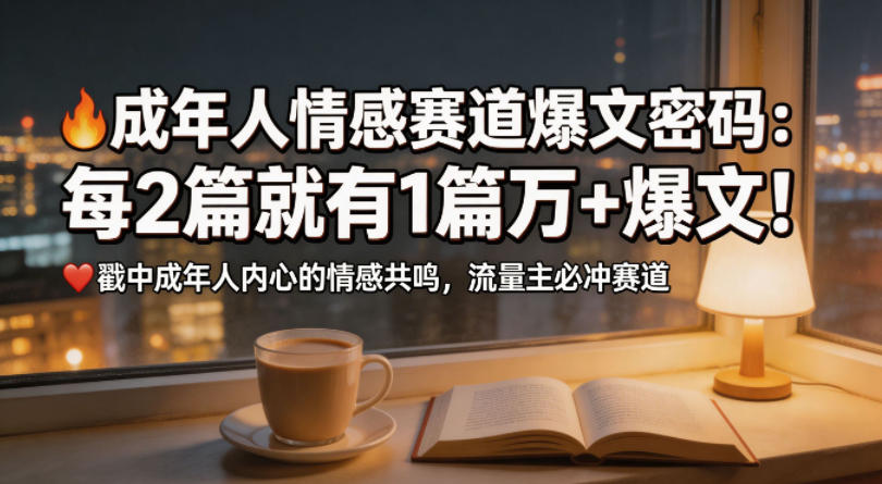 公众号流量主成年人情感心理赛道，流量最大，受众最广的主流赛道之一，平均每2篇就有1篇万爆文章亿创资源网_优质资源分享平台_一站式资源获取亿创资源网 | 优质资源分享平台_一站式资源获取