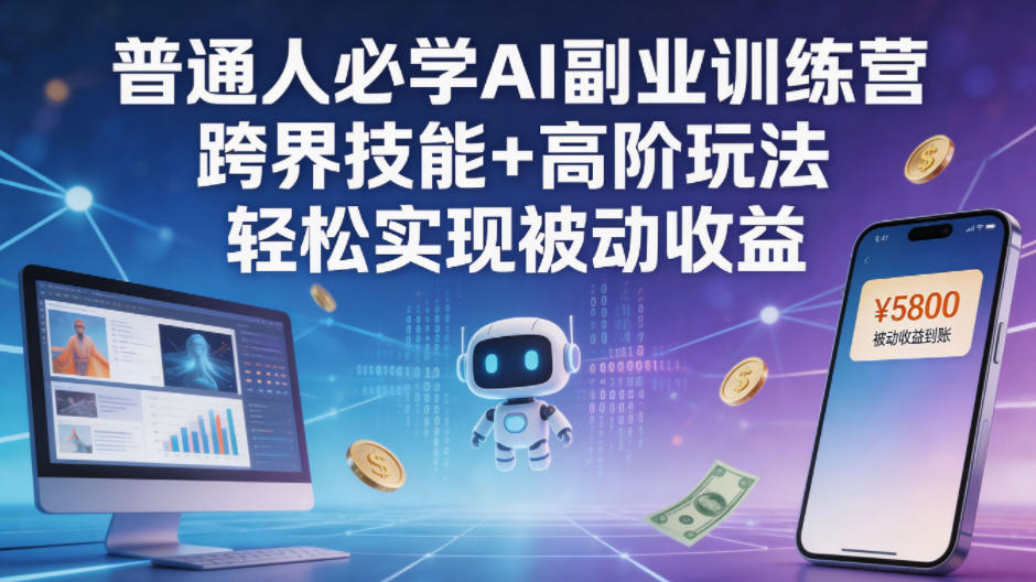 普通人必学AI副业训练营跨界技能+高阶玩法轻松实现被动收益亿创资源网_优质资源分享平台_一站式资源获取亿创资源网 | 优质资源分享平台_一站式资源获取