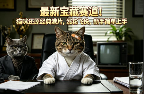 最新宝藏赛道！猫咪还原经典港片，涨粉飞快，新手简单上手亿创资源网_优质资源分享平台_一站式资源获取亿创资源网 | 优质资源分享平台_一站式资源获取