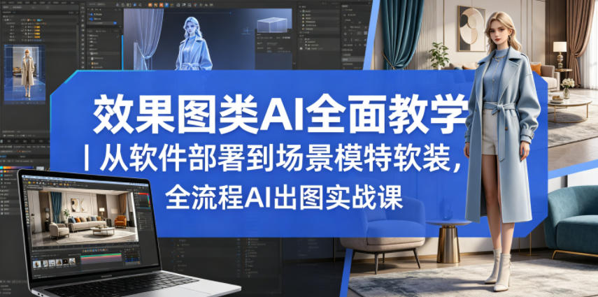 效果图类AI全面教学｜从软件部署到场景模特软装，全流程AI出图实战课亿创资源网_优质资源分享平台_一站式资源获取亿创资源网 | 优质资源分享平台_一站式资源获取
