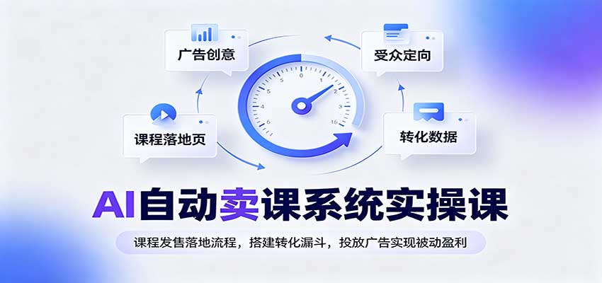 AI自动卖课系统实操课：课程发售落地流程，搭建转化漏斗，投放广告实现被动盈利亿创资源网_优质资源分享平台_一站式资源获取亿创资源网 | 优质资源分享平台_一站式资源获取
