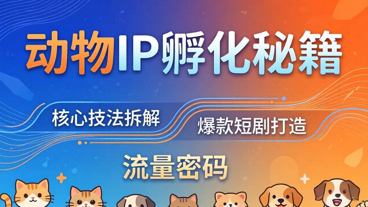 （18207期）动物IP孵化全套秘籍，三大核心技法拆解，打造爆款萌宠短剧，轻松拿捏赛道流量密码亿创资源网_优质资源分享平台_一站式资源获取亿创资源网 | 优质资源分享平台_一站式资源获取
