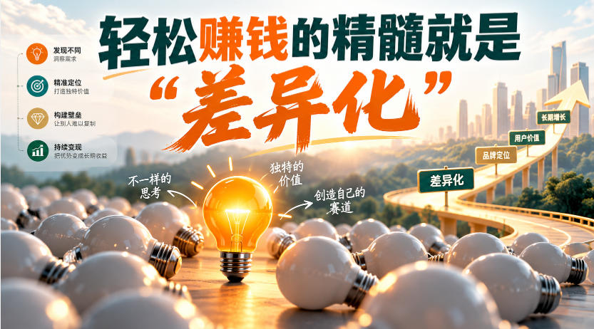 某公众号付费文章：轻松賺钱的精髓就是“差异化”亿创资源网_优质资源分享平台_一站式资源获取亿创资源网 | 优质资源分享平台_一站式资源获取