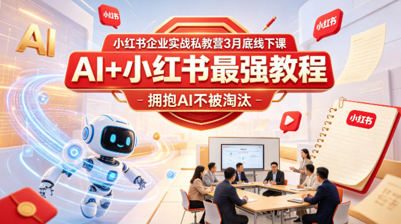 小红书企业实战私教营3月底线下课，AI+小红书最强教程，拥抱AI不被淘汰亿创资源网_优质资源分享平台_一站式资源获取亿创资源网 | 优质资源分享平台_一站式资源获取