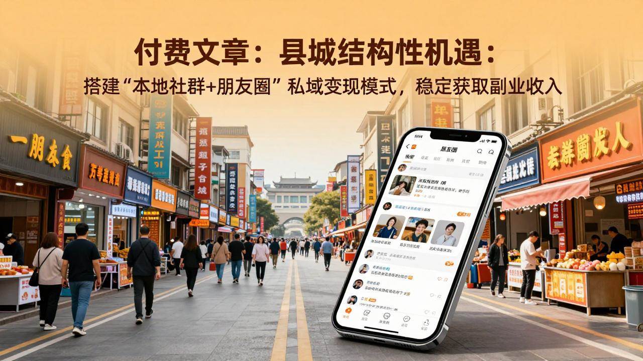 （17518期）付费文章：县城结构性机遇：搭建“本地社群+朋友圈”私域变现模式，稳定获取副业收入亿创资源网_优质资源分享平台_一站式资源获取亿创资源网 | 优质资源分享平台_一站式资源获取