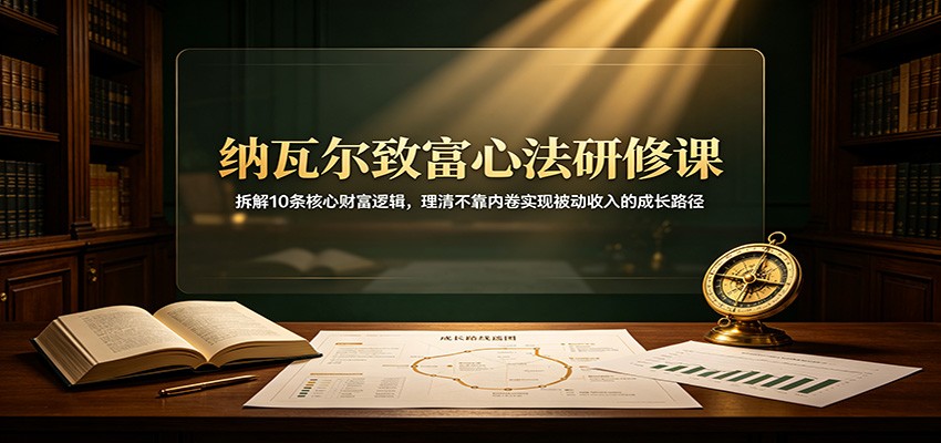 纳瓦尔致富心法研修课：拆解10条核心财富逻辑，理清不靠内卷实现被动收入的成长路径亿创资源网_优质资源分享平台_一站式资源获取亿创资源网 | 优质资源分享平台_一站式资源获取