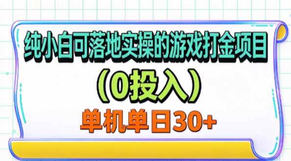 （20993期）纯小白可落地实操的游戏打金项目（0投入）单机单号30+亿创资源网_优质资源分享平台_一站式资源获取亿创资源网 | 优质资源分享平台_一站式资源获取