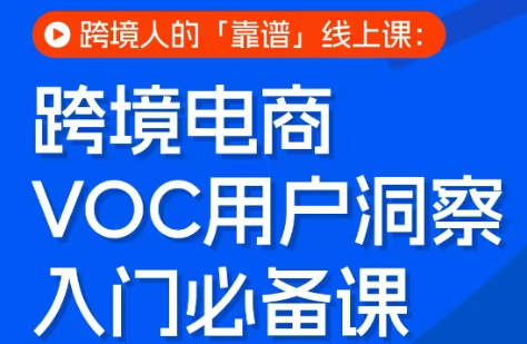 跨境电商VOC用户洞察入门必备课亿创资源网_优质资源分享平台_一站式资源获取亿创资源网 | 优质资源分享平台_一站式资源获取