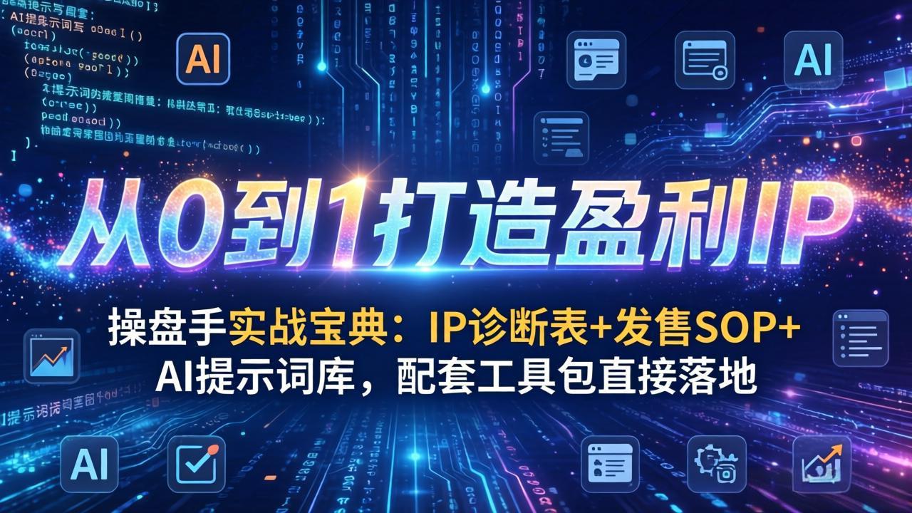 操盘手实战宝典：IP诊断表+发售SOP+AI提示词库，配套工具包直接落地，从0到1打造盈利IP亿创资源网_优质资源分享平台_一站式资源获取亿创资源网 | 优质资源分享平台_一站式资源获取