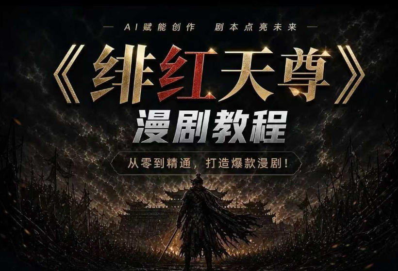 绯红天尊AI漫剧系统教程｜从零入门到精通，工具运用+剧本创作+爆款逻辑+提示词素材+镜头剪辑，全套爆款漫剧落地实战课亿创资源网_优质资源分享平台_一站式资源获取亿创资源网 | 优质资源分享平台_一站式资源获取