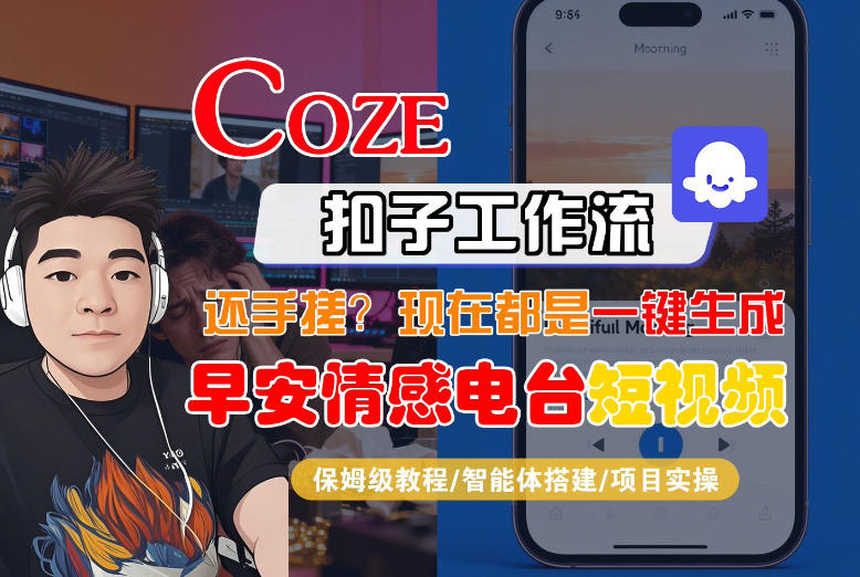 【Coze工作流搭建实操教程】【coze】早安情感电台日签视频还在手动做？用扣子工作流自动生成，省时90%亿创资源网_优质资源分享平台_一站式资源获取亿创资源网 | 优质资源分享平台_一站式资源获取