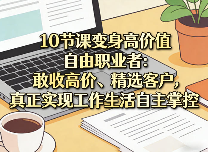 10节课变身高价值自由职业者：敢收高价、精选客户，真正实现工作生活自主掌控亿创资源网_优质资源分享平台_一站式资源获取亿创资源网 | 优质资源分享平台_一站式资源获取