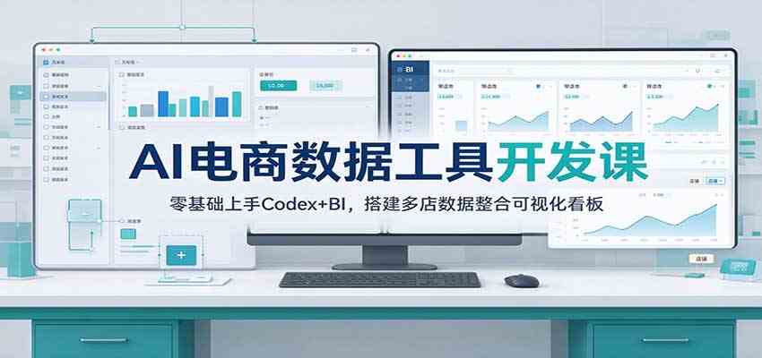 AI电商数据工具开发课：零基础上手Codex+BI，搭建多店数据整合可视化看板亿创资源网_优质资源分享平台_一站式资源获取亿创资源网 | 优质资源分享平台_一站式资源获取