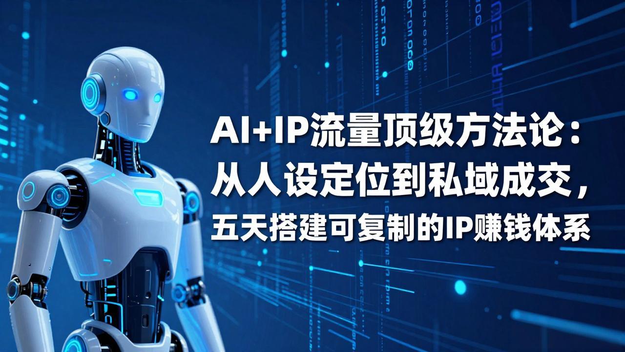 AI+IP顶级方法论：从人设定位到私域成交，五天搭建可复制的IP赚钱体系亿创资源网_优质资源分享平台_一站式资源获取亿创资源网 | 优质资源分享平台_一站式资源获取
