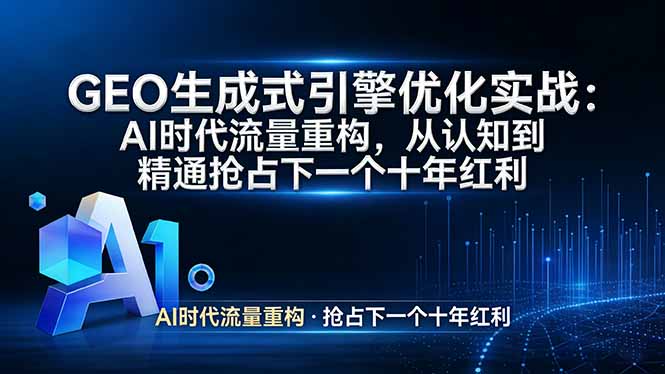 GEO 生成式引擎优化实战：AI时代流量重构，从认知到精通抢占下一个十年红利亿创资源网_优质资源分享平台_一站式资源获取亿创资源网 | 优质资源分享平台_一站式资源获取