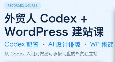 大卫·外贸人Codex + WordPress建站课(更新8月)亿创资源网_优质资源分享平台_一站式资源获取亿创资源网 | 优质资源分享平台_一站式资源获取