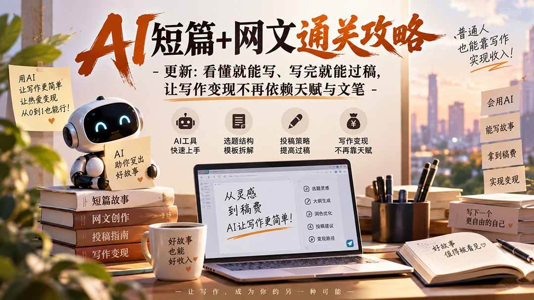（20578期）AI短篇+网文通关攻略-更新0921：看懂就能写、写完就能过稿，让写作变现不再依赖天赋与文笔亿创资源网_优质资源分享平台_一站式资源获取亿创资源网 | 优质资源分享平台_一站式资源获取
