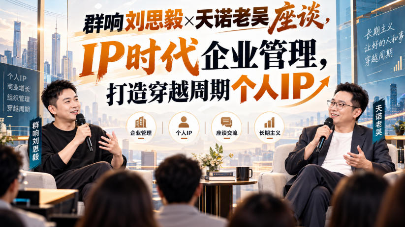 群响刘思毅×天诺老吴座谈，IP时代企业管理，打造穿越周期个人IP亿创资源网_优质资源分享平台_一站式资源获取亿创资源网 | 优质资源分享平台_一站式资源获取