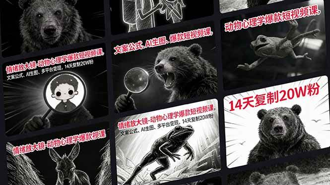 （17376期）情绪放大镜-动物心理学爆款短视频课，文案公式、AI生图、多平台变现，14天复制20W粉亿创资源网_优质资源分享平台_一站式资源获取亿创资源网 | 优质资源分享平台_一站式资源获取