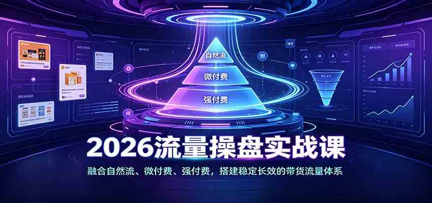 2026流量操盘实战课：融合自然流、微付费、强付费，搭建稳定长效的带货流量体系亿创资源网_优质资源分享平台_一站式资源获取亿创资源网 | 优质资源分享平台_一站式资源获取