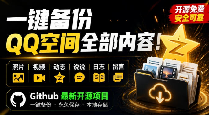 一键将你QQ空间全部内容备份下来！照片/视频/动态信息全存本地，Github最新开源项目QzoneArchive亿创资源网_优质资源分享平台_一站式资源获取亿创资源网 | 优质资源分享平台_一站式资源获取